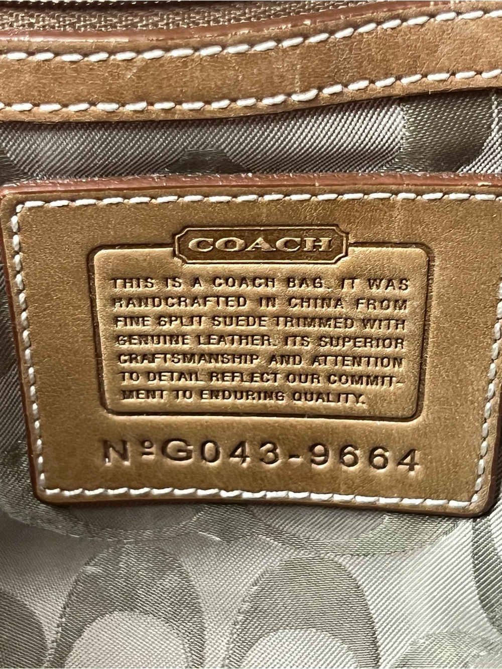 VTG Coach Y2K Soho Tan Suede Large Flap Shoulder Bag 9664 - Full Set W/ Box! - Picture 5 of 14